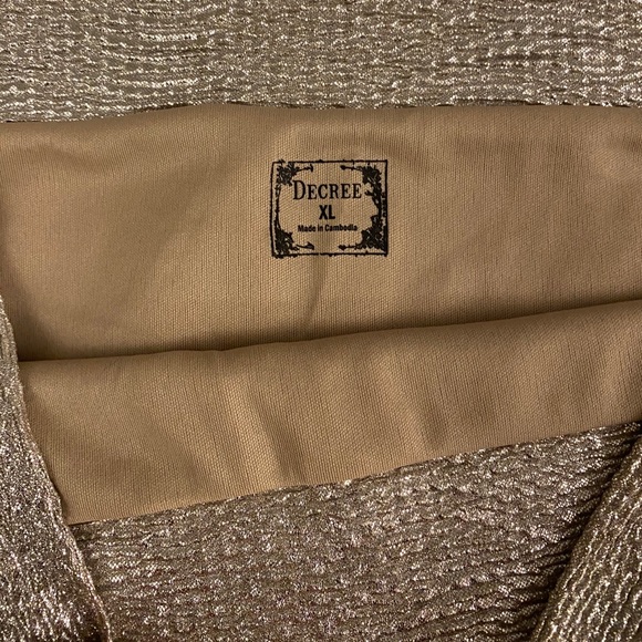 Decree Champagne Color, Shiny mini Skirt XL - Picture 3 of 8